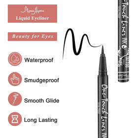 MARIA AYORA eyeliner in use on model creating smooth, defined eye lines