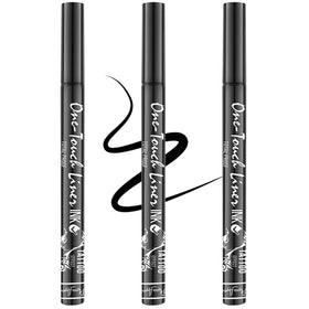 MARIA AYORA eyeliner next to a pencil showing compact size and portability