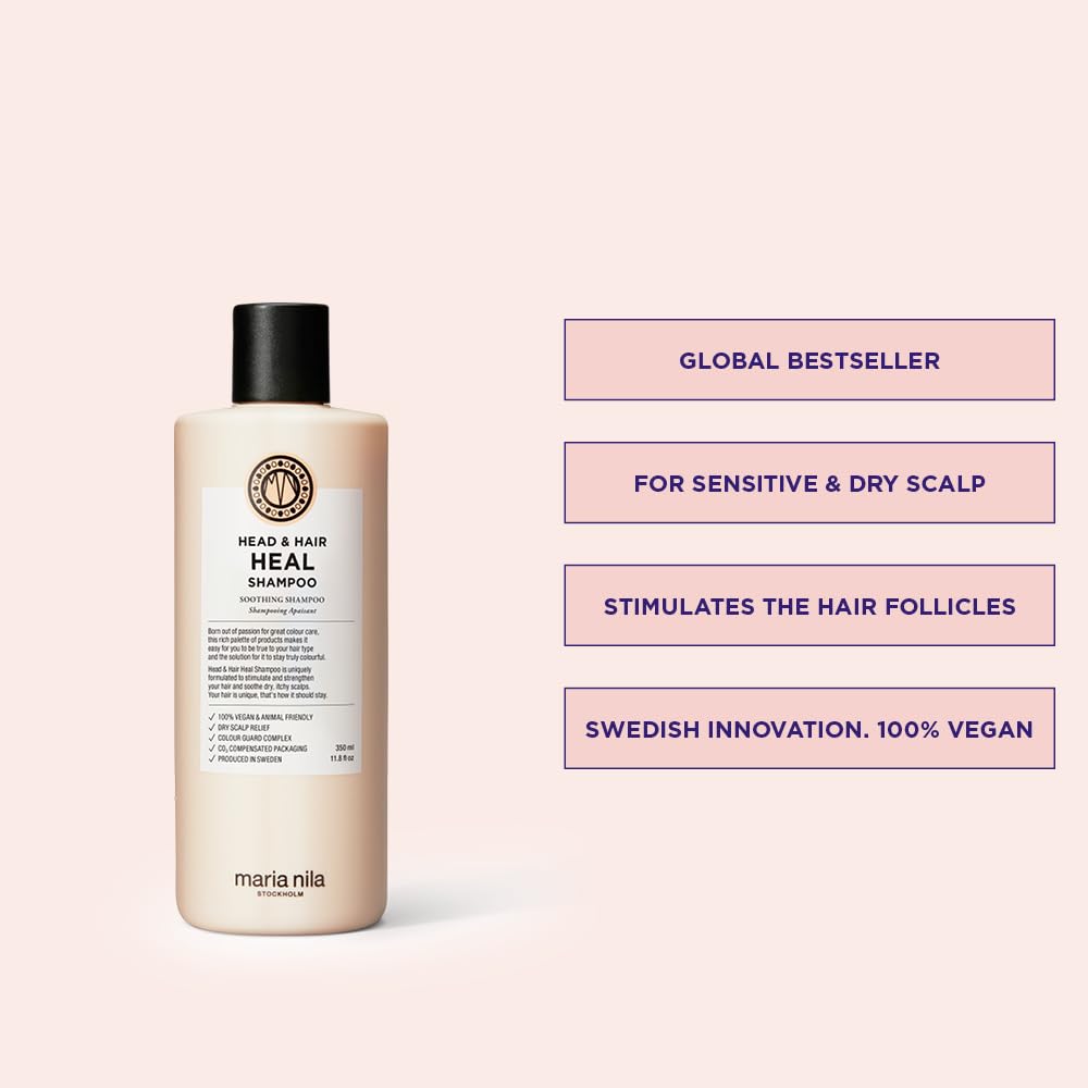 Maria Nila shampoo being dispensed to create gentle lather