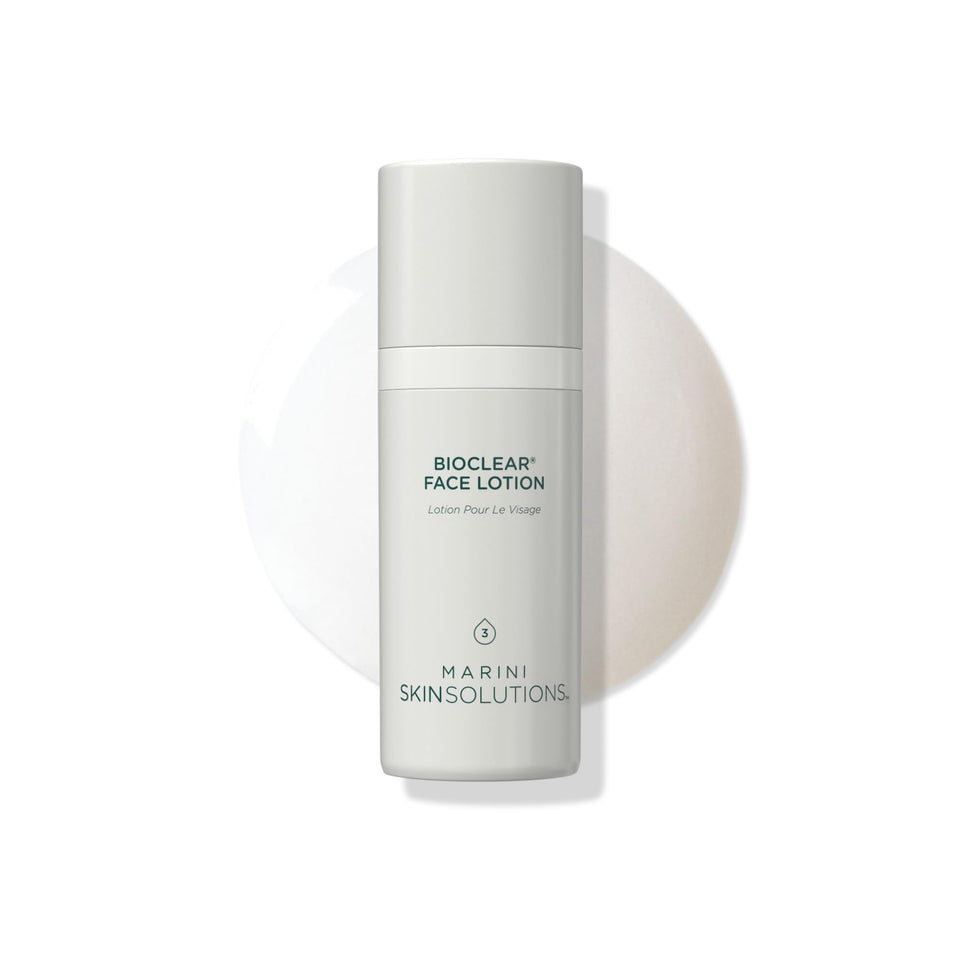 Marini SkinSolutions bottle front view showing label and benefits
