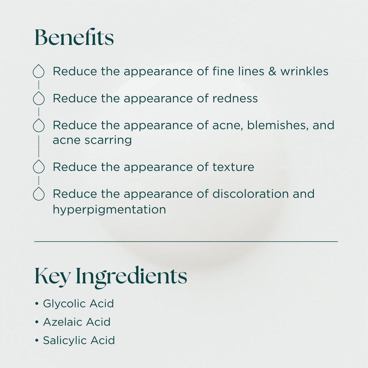 Marini SkinSolutions lotion texture on hand illustrating lightweight absorbency