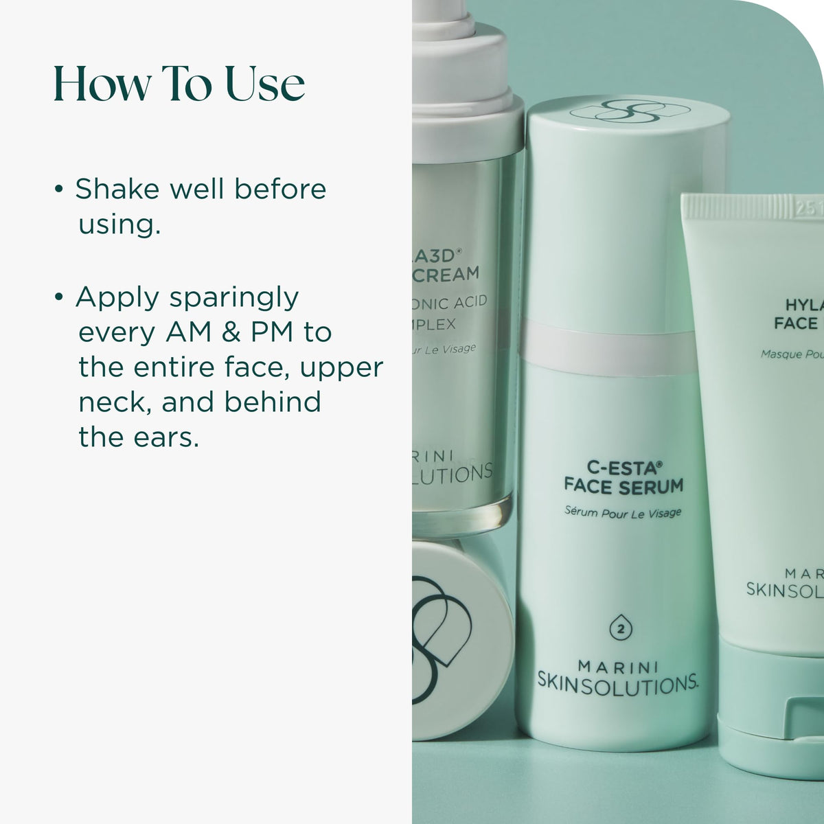 Marini SkinSolutions applied to neck and face, demonstrates proper coverage