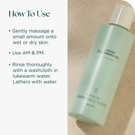 Marini SkinSolutions bottle label detail showing ingredients and transparency benefit
