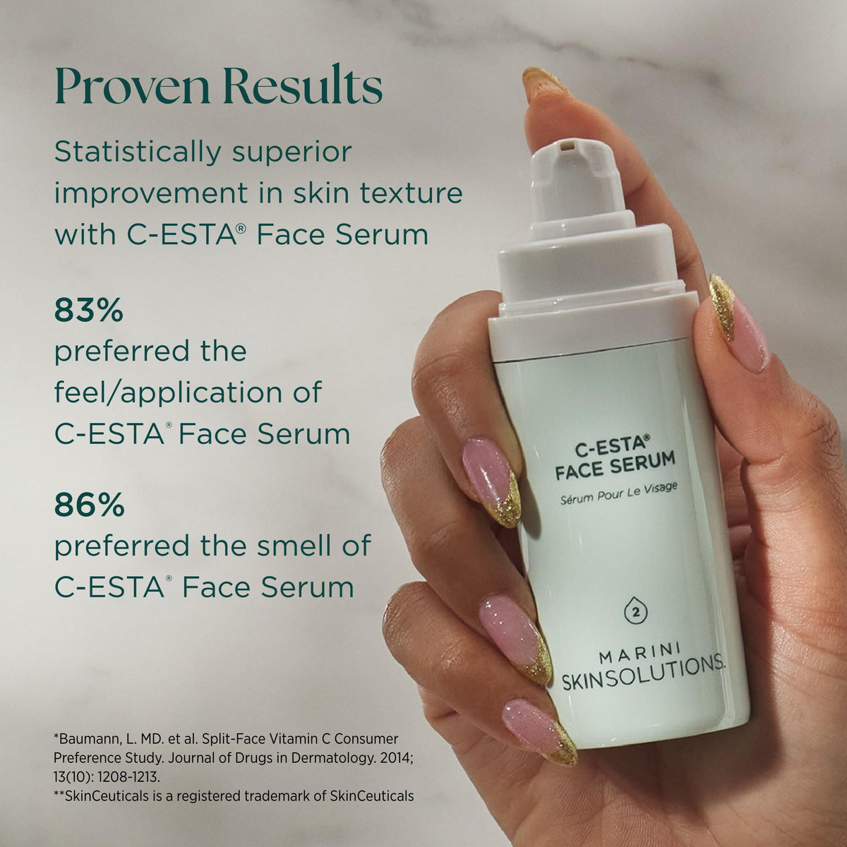 Marini SkinSolutions label and ingredient list, emphasizes formulation transparency