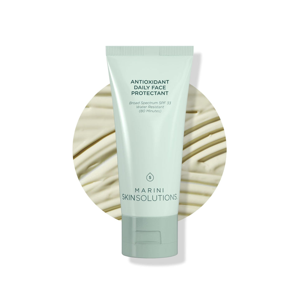 Marini SkinSolutions front packaging showing SPF 33 and product benefits