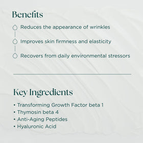 Marini SkinSolutions ingredient label highlighting peptides and growth factors