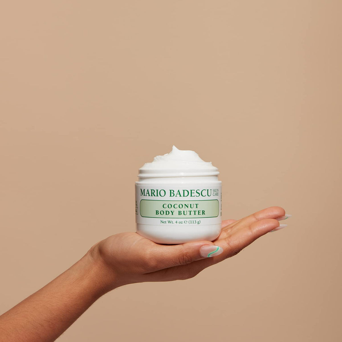 Mario Badescu open jar top view showing rich cream consistency and easy scoopability