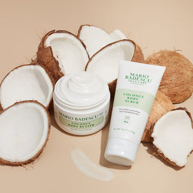 Mario Badescu next to a tape measure showing 8 oz scale for size expectation