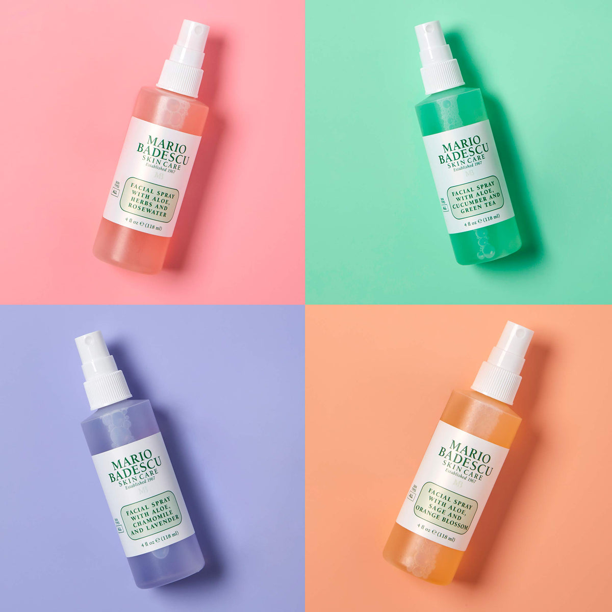 Mario Badescu Cucumber and Green Tea mist close-up showing light texture and cooling benefit