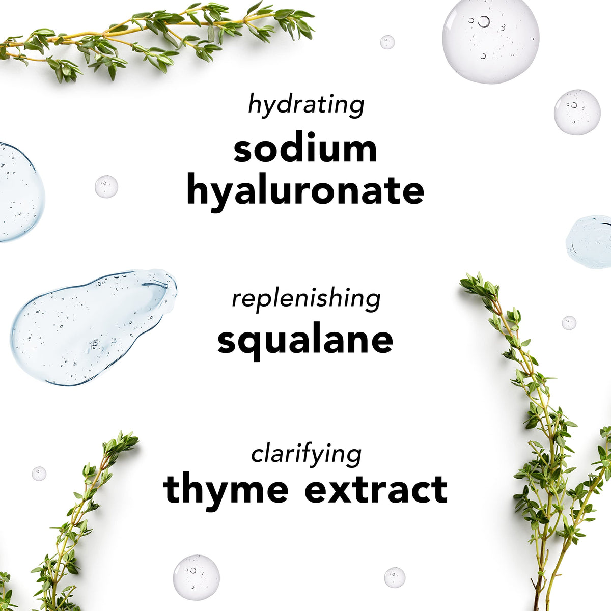 Mario Badescu ingredient display with squalane and hyaluronate showing skin support
