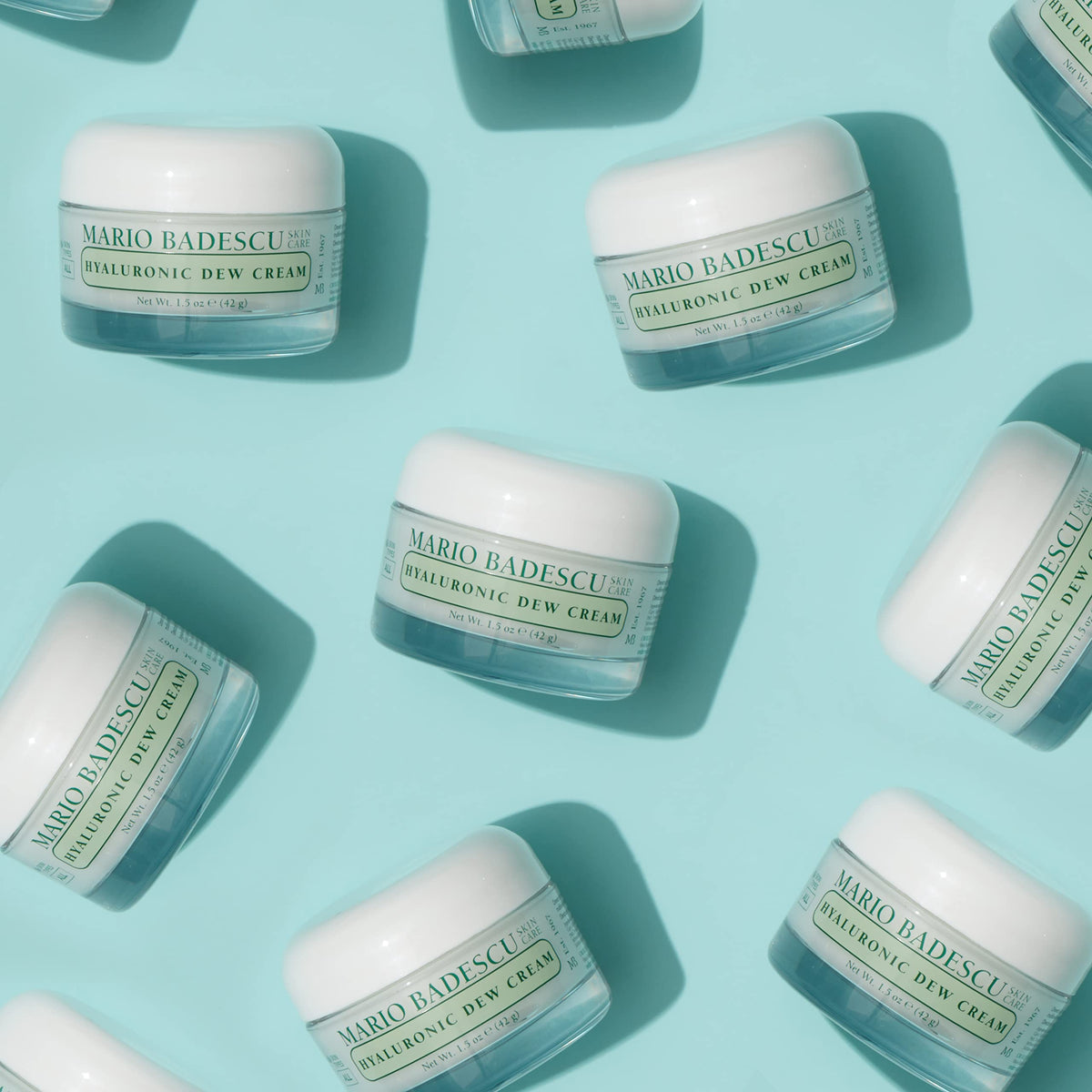 Mario Badescu jar on bathroom shelf as part of daily routine for consistent hydration