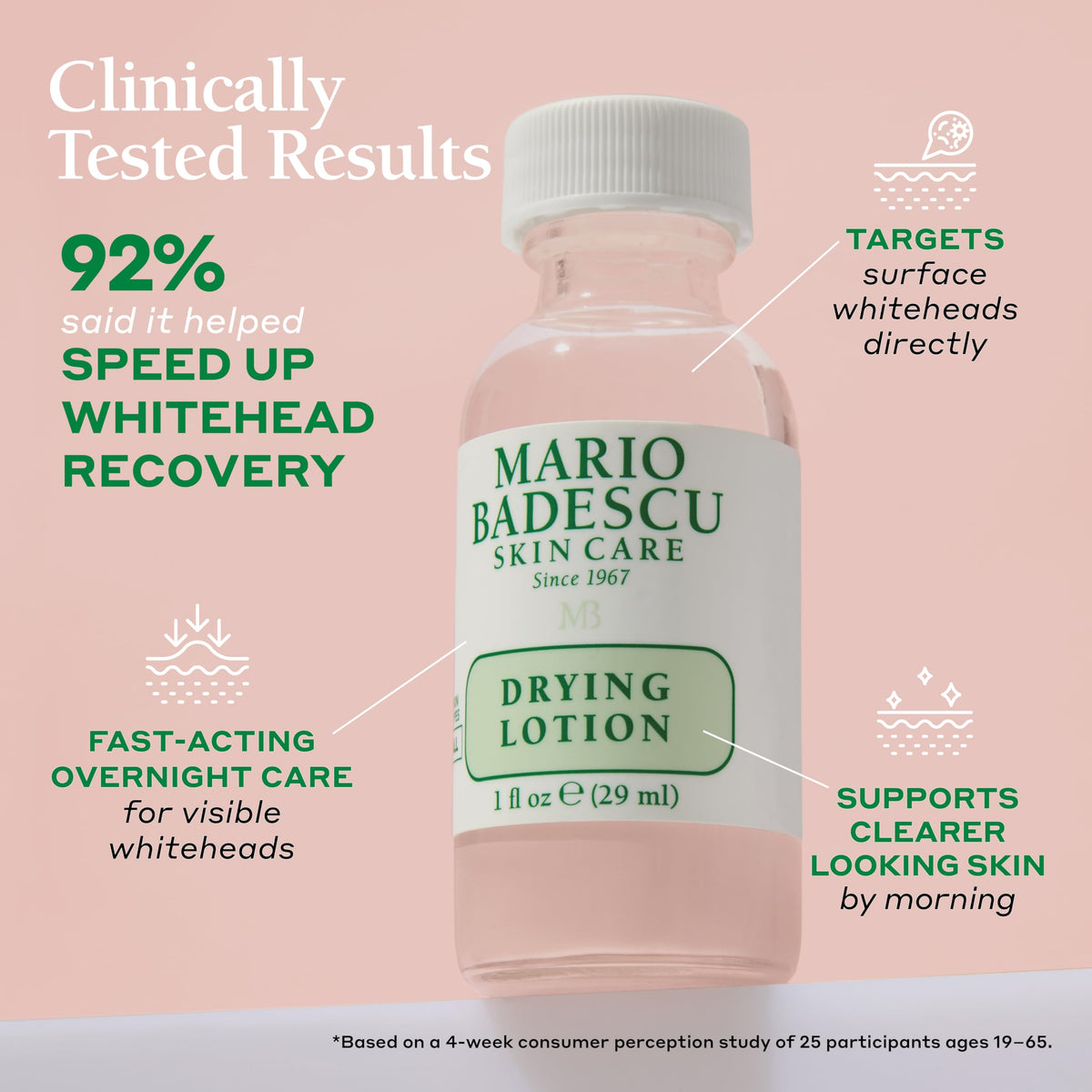Mario Badescu back label close-up displaying ingredient and usage information