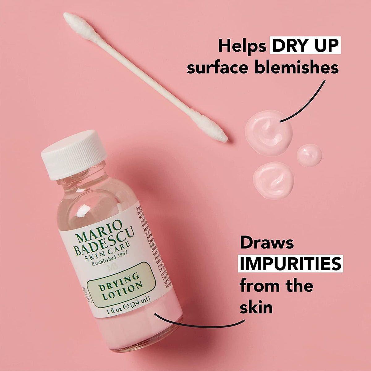 Mario Badescu drying lotion pink sediment close-up showing concentrated active ingredients for effectiveness