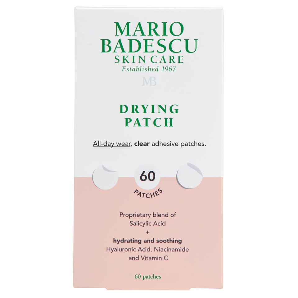 Mario Badescu front packaging showing clear drying patches and product benefits