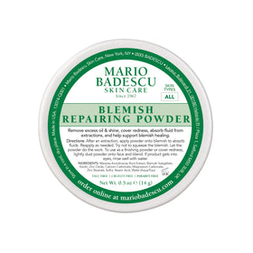 Mario Badescu front packaging showing compact blemish powder for touch-ups