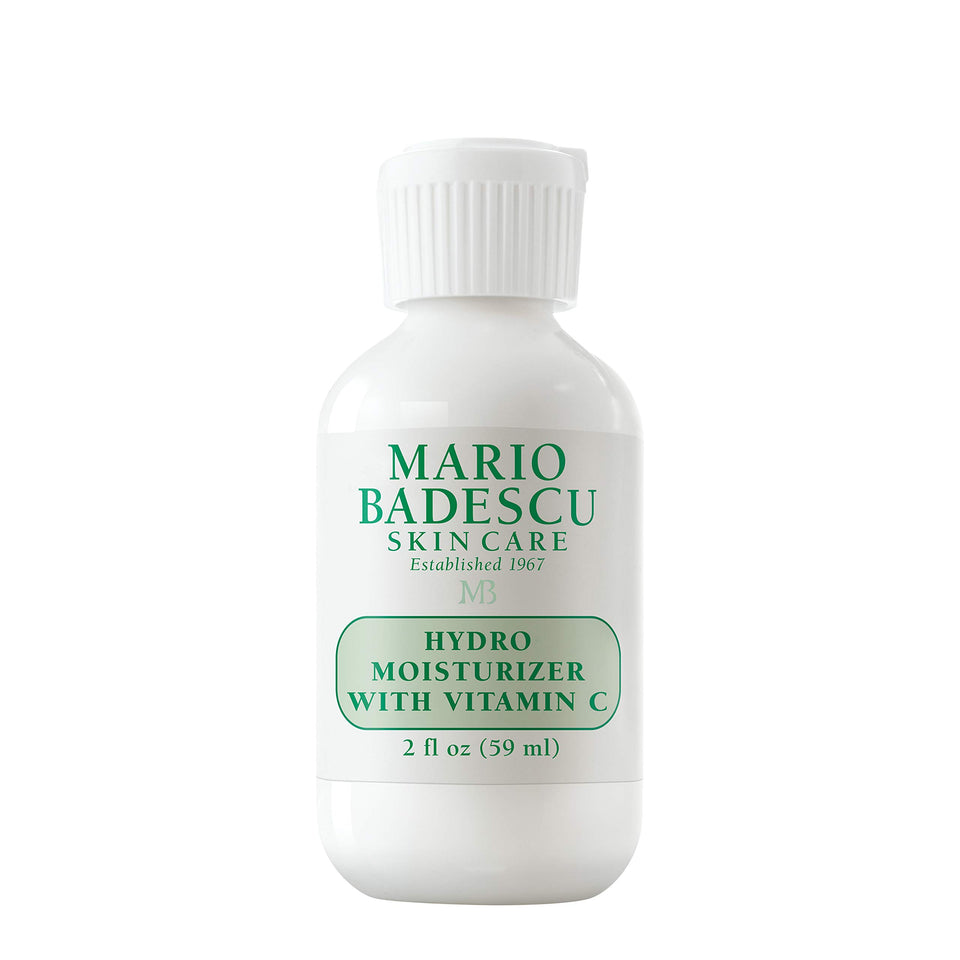 Mario Badescu front packaging of Hydro Face Moisturizer showing label and jar, highlights lightweight hydration