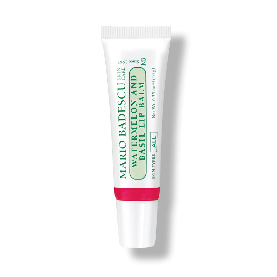 Mario Badescu front tube showing watermelon basil label and easy squeeze application benefit