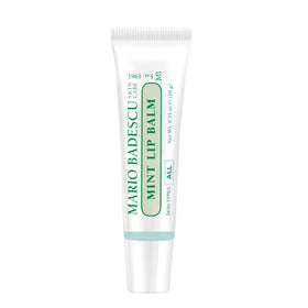 Mario Badescu front tube showing mint lip balm and nourishing benefits