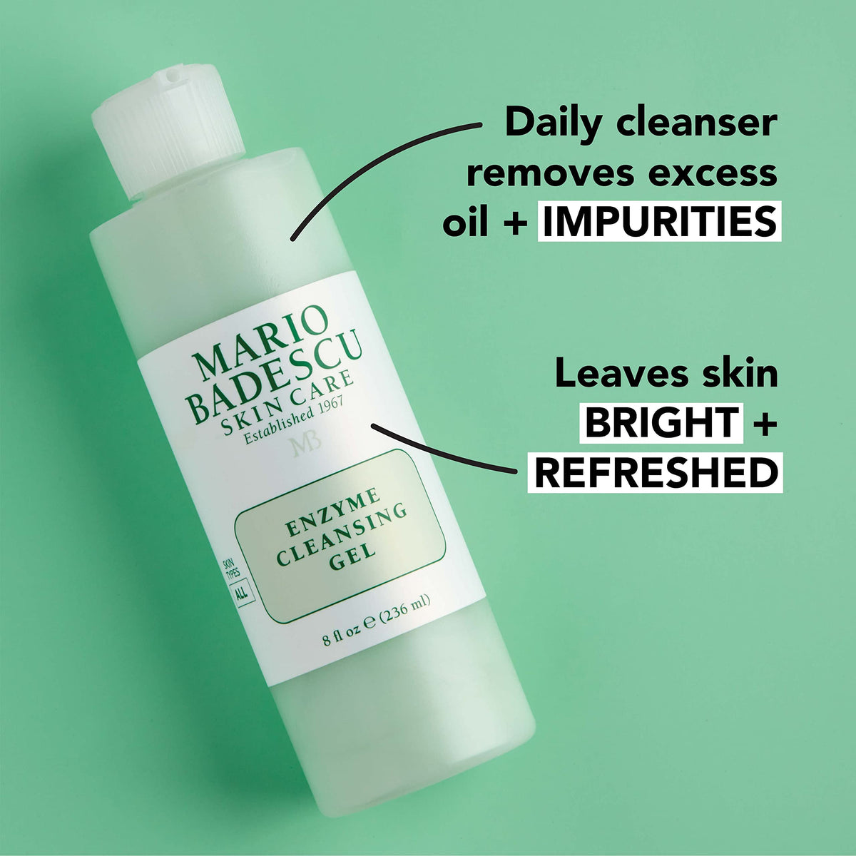 Mario Badescu gel lather on skin demonstrating gentle cleansing action