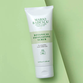 Mario Badescu gel on fingers showing fine particles that buff without over-irritation