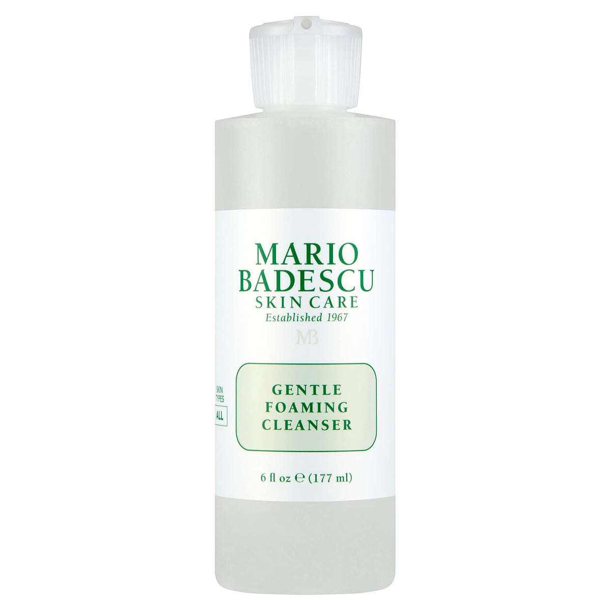 Mario Badescu front packaging showing bottle and label, conveys trusted brand