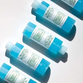 Mario Badescu on bathroom shelf lifestyle shot promoting daily routine benefit