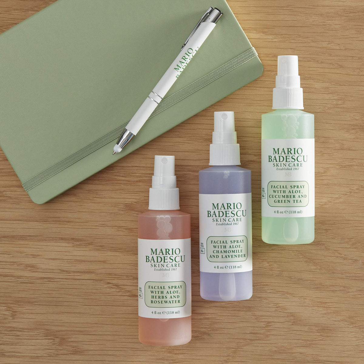Mario Badescu facial spray in use to refresh makeup and boost radiance