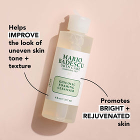Mario Badescu cleanser in use washing face to reveal smoother skin