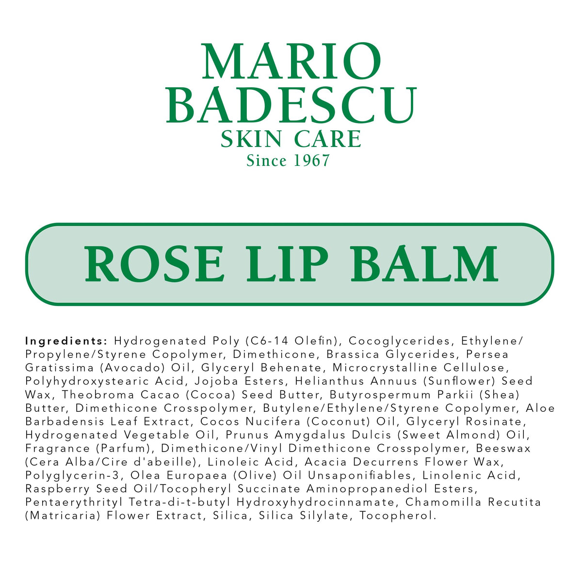 Mario Badescu ingredients label closeup highlighting coconut oil and cocoa butter