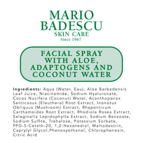 Mario Badescu chilled bottle on bath tray for cooling refreshing boost