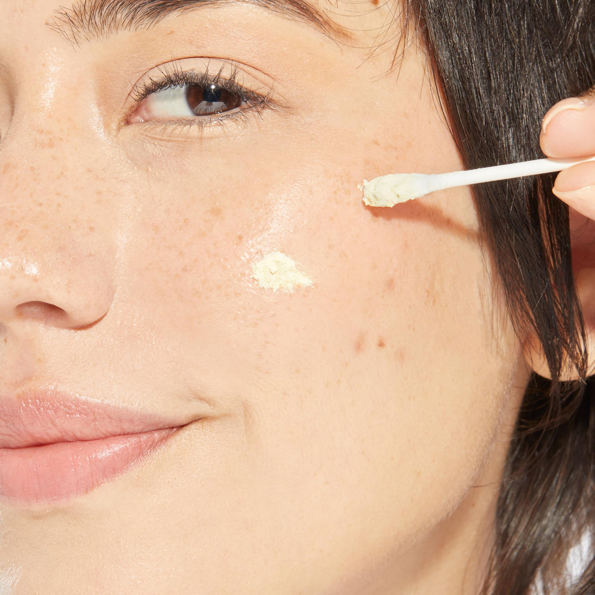 Mario Badescu powder mixed with loose foundation showing makeup compatibility