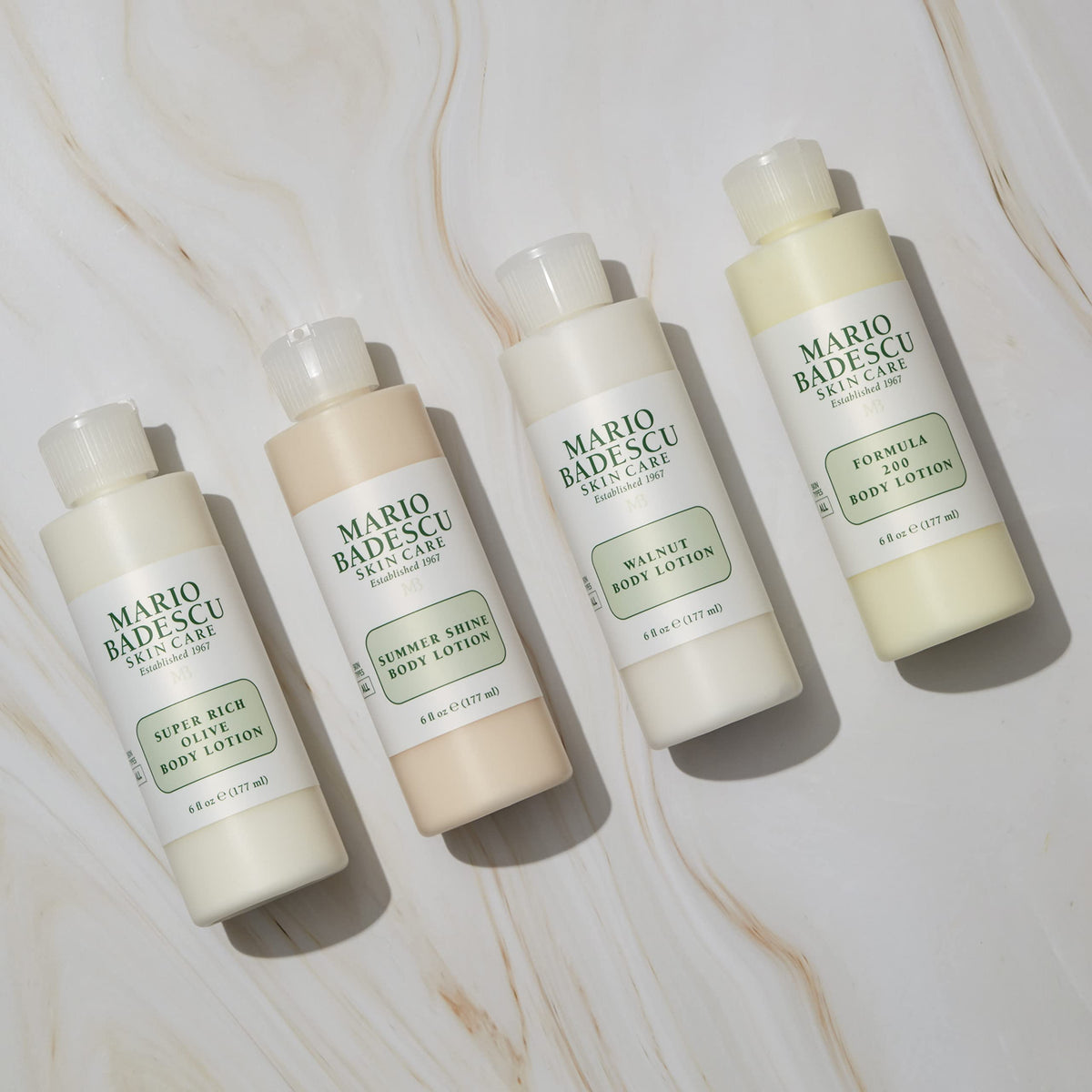 Mario Badescu creamy lotion texture swatch showing smooth absorption