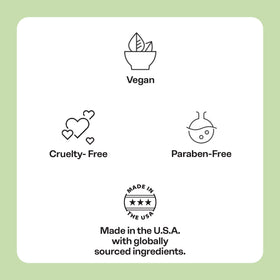 Mario Badescu next to a hand illustrating 3.4 fl oz size for accurate scale