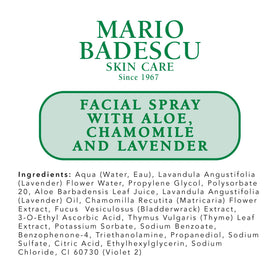 Mario Badescu next to common objects showing compact 4 fl oz portability