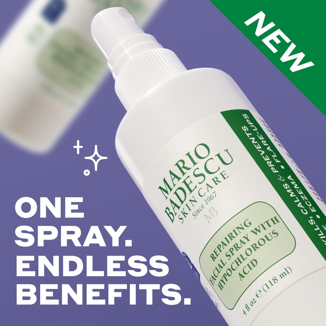 Mario Badescu droplets on skin demonstrating lightweight texture and calming effect