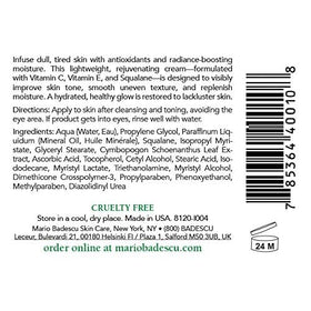 Mario Badescu close-up texture of moisturizer cream swirl, demonstrates non-greasy fast-absorbing feel