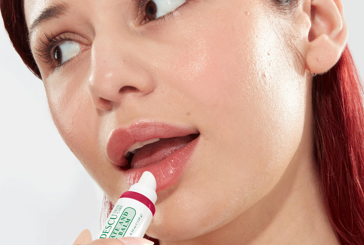 Mario Badescu balm texture close-up highlighting smooth, non-greasy finish and hydration