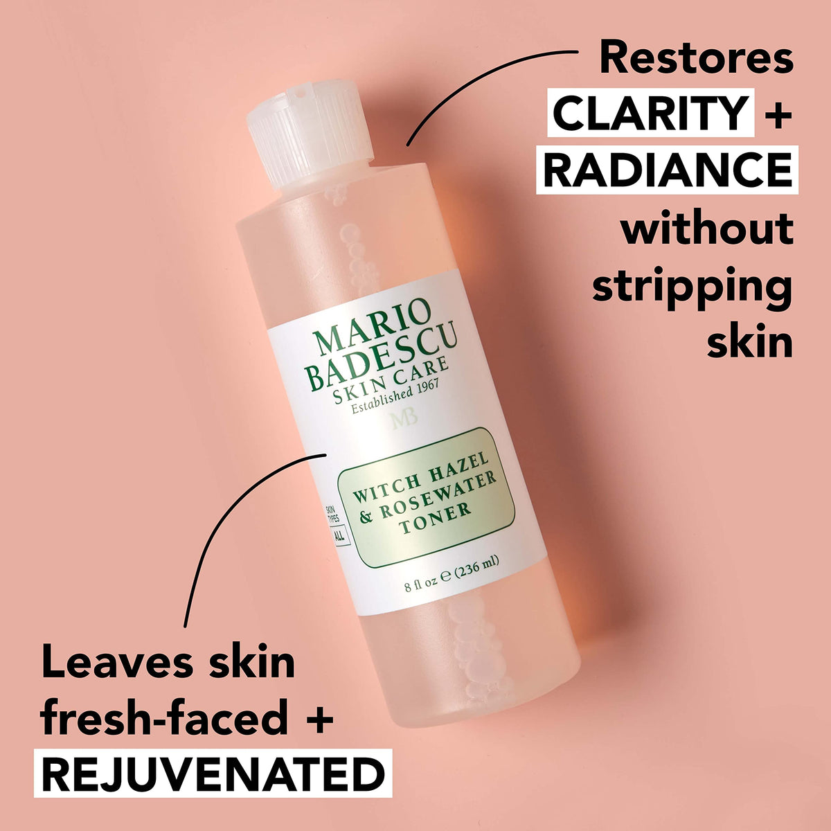 Mario Badescu toner soaked on cotton pad removing impurities effectively