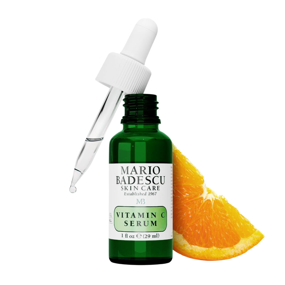 Mario Badescu bottle front view showing clear label and product benefits