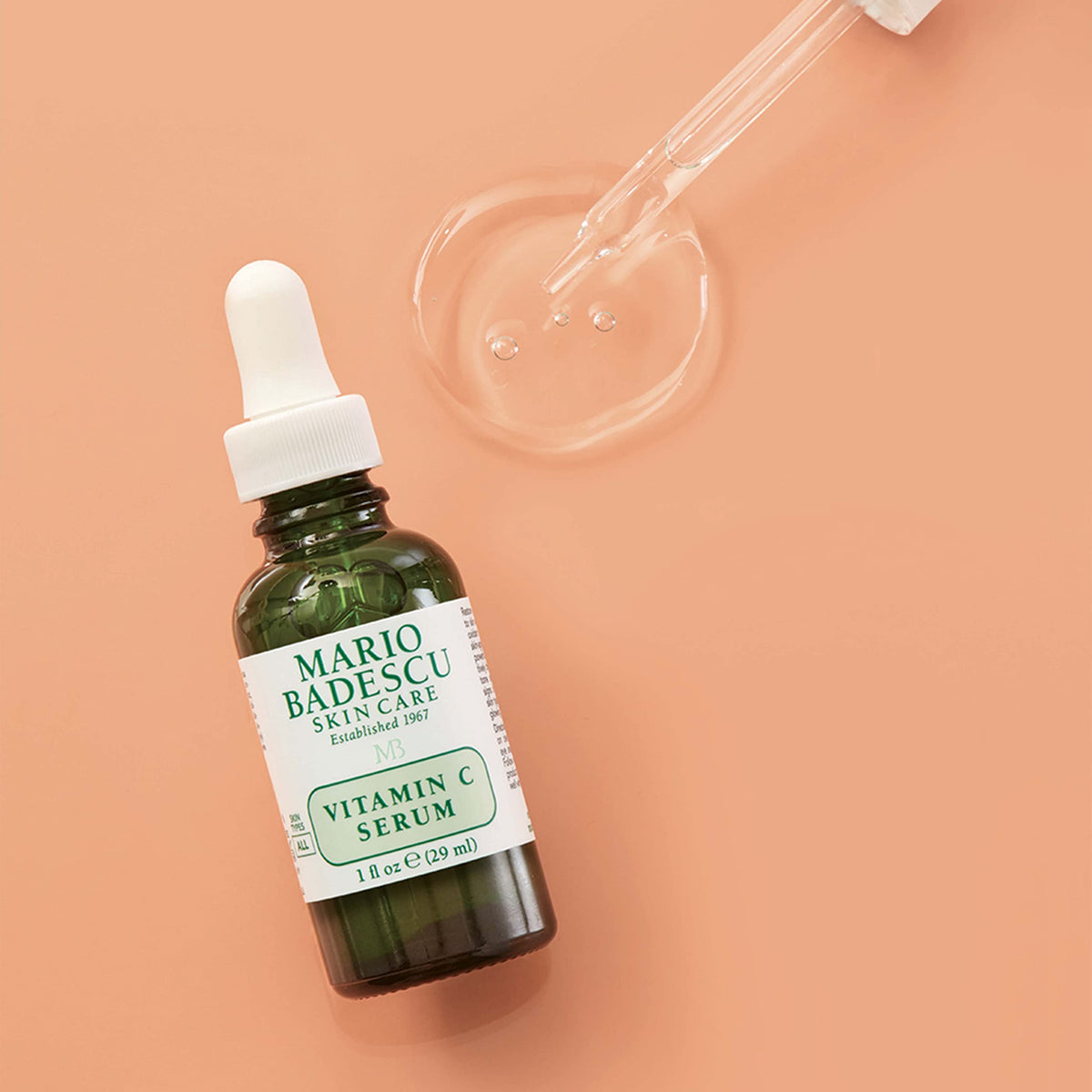 Mario Badescu serum staged with night cream for nighttime routine pairing