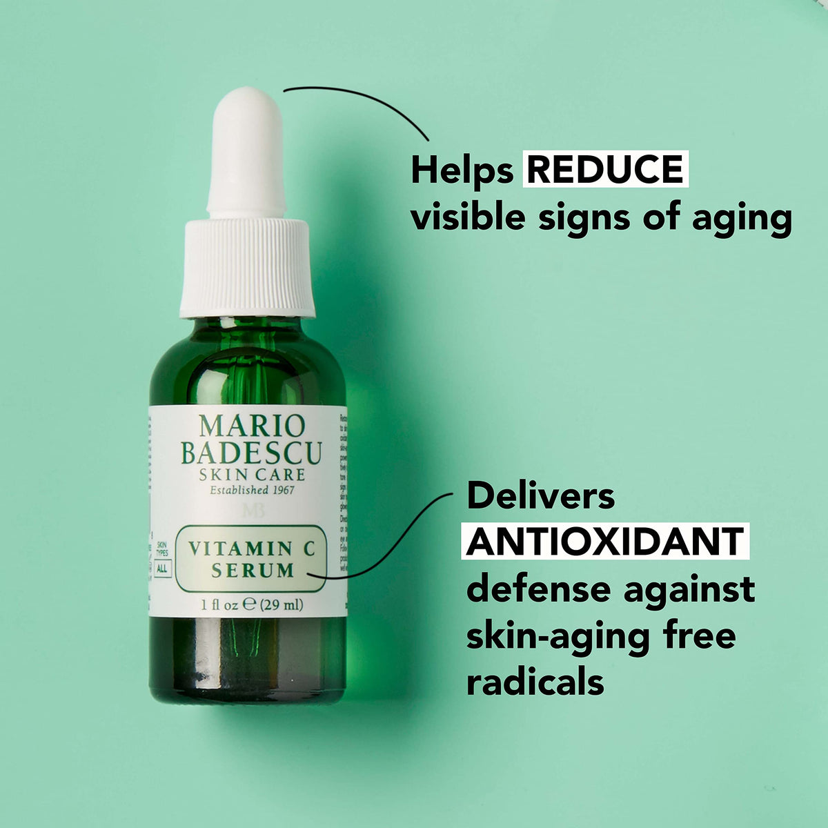 Mario Badescu serum texture on skin highlighting lightweight absorption