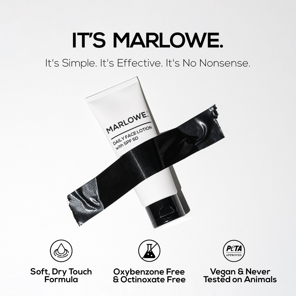 MARLOWE. ingredient label close-up showing aloe vera, shea butter, and clean formula claims