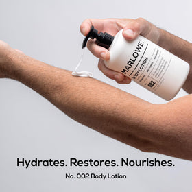 MARLOWE. lotion texture close-up demonstrating fast-absorbing benefit