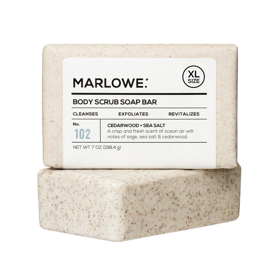 MARLOWE. No. 102 front packaging showing scent and size benefit: clear labeling
