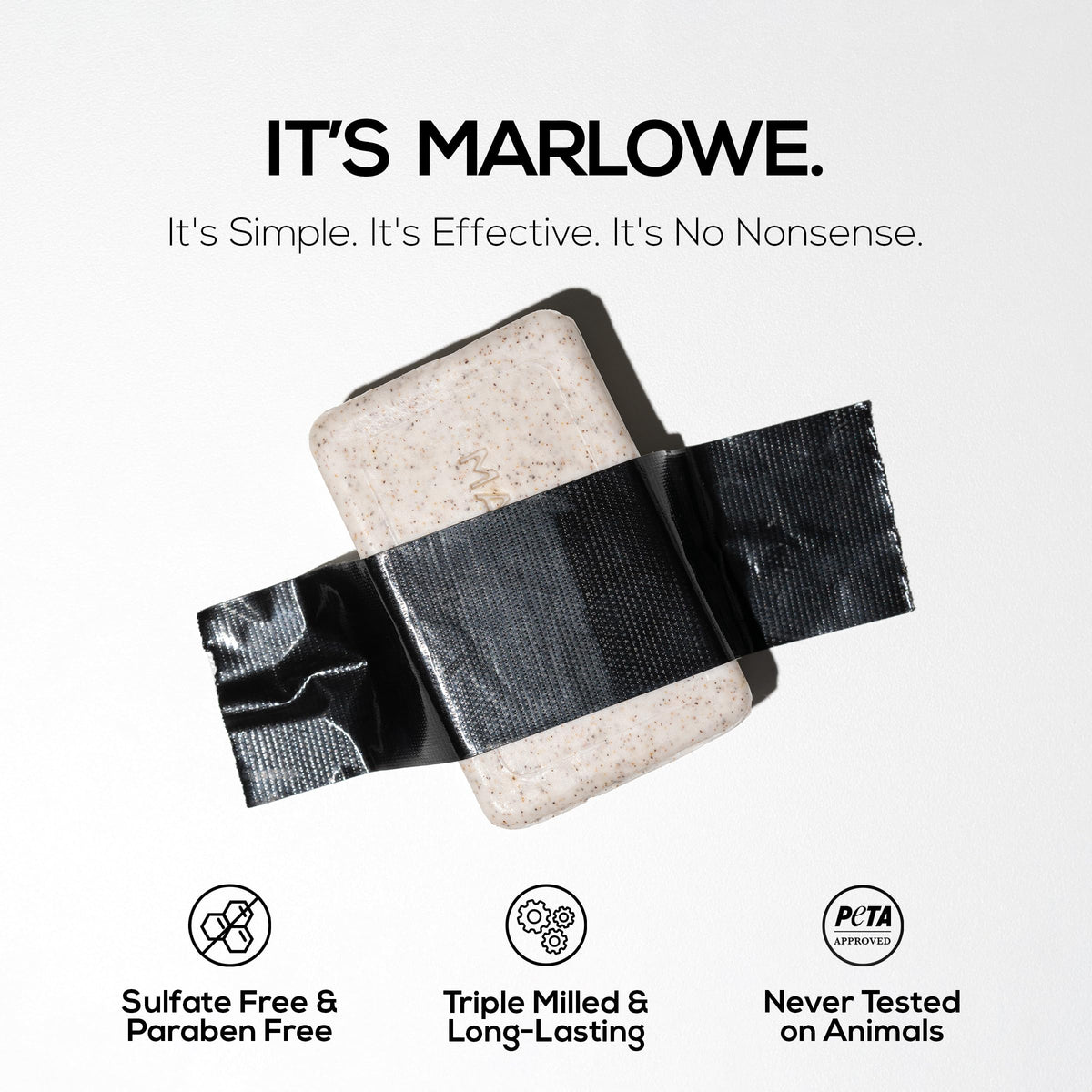 MARLOWE. No. 102 creating lather in shower, demonstrates cleansing performance