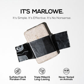 MARLOWE. No. 102 creating lather in shower, demonstrates cleansing performance