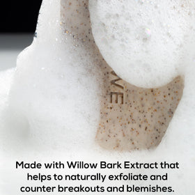 MARLOWE. lather on skin demonstrating exfoliation and cleansing benefit