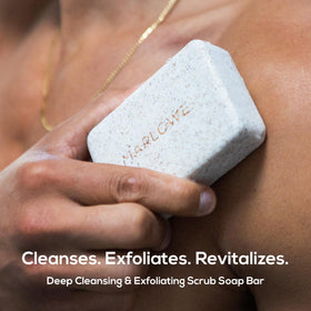 MARLOWE. No. 102 close-up texture showing scrub particles and benefits smoothness