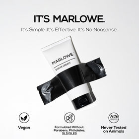 MARLOWE. shea butter and coconut oil arranged by tube, illustrating nourishing ingredients