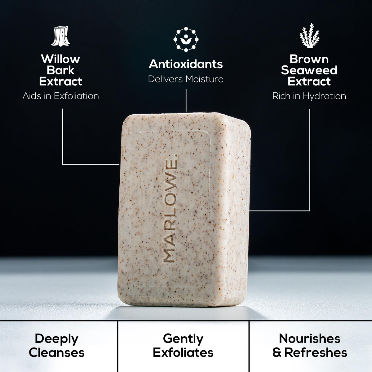 MARLOWE. bar placed in modern bathroom setting for lifestyle scent benefit